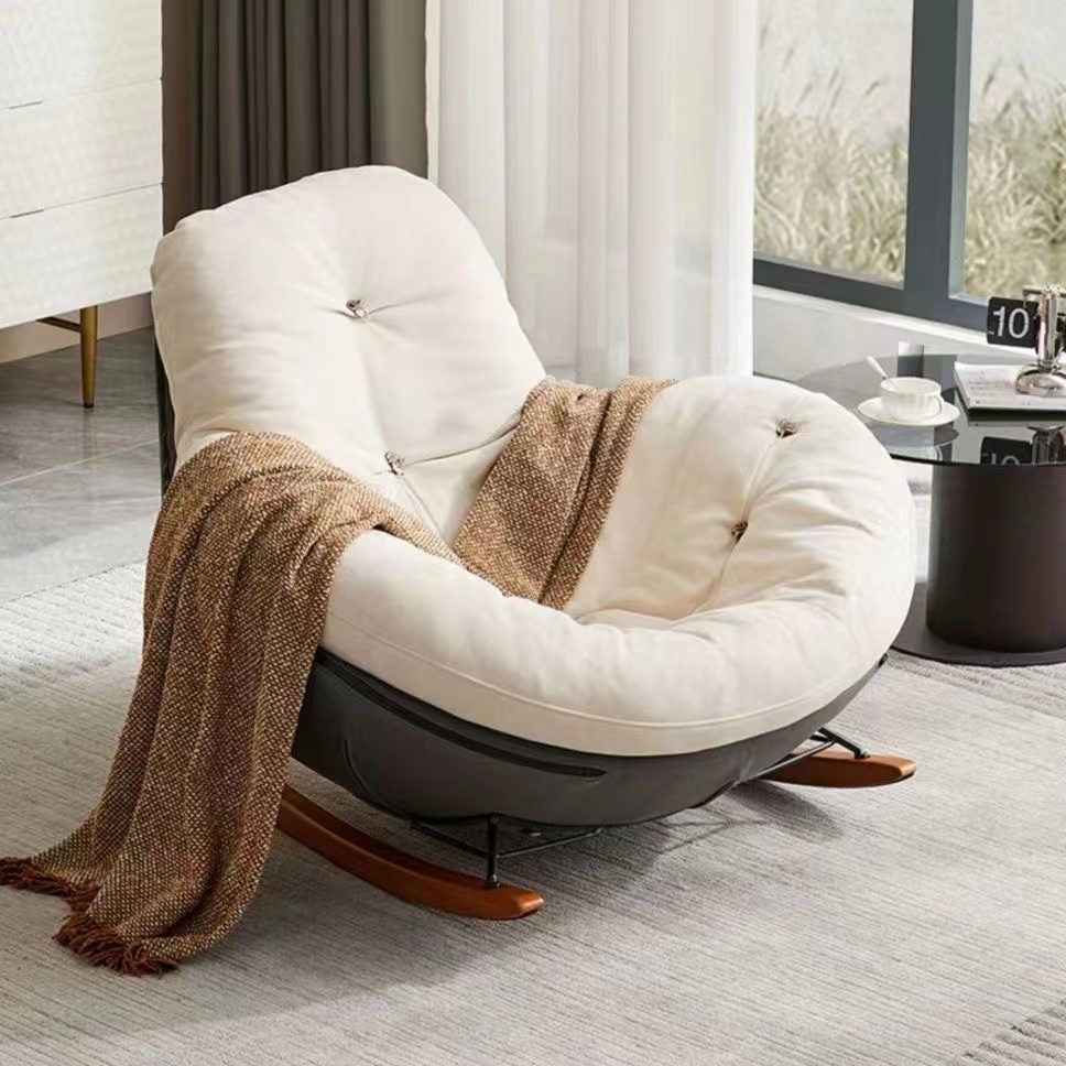 Nordic Style Single Rocking Chair Lazy Sofa Balcony Living Room Bedroom ...
