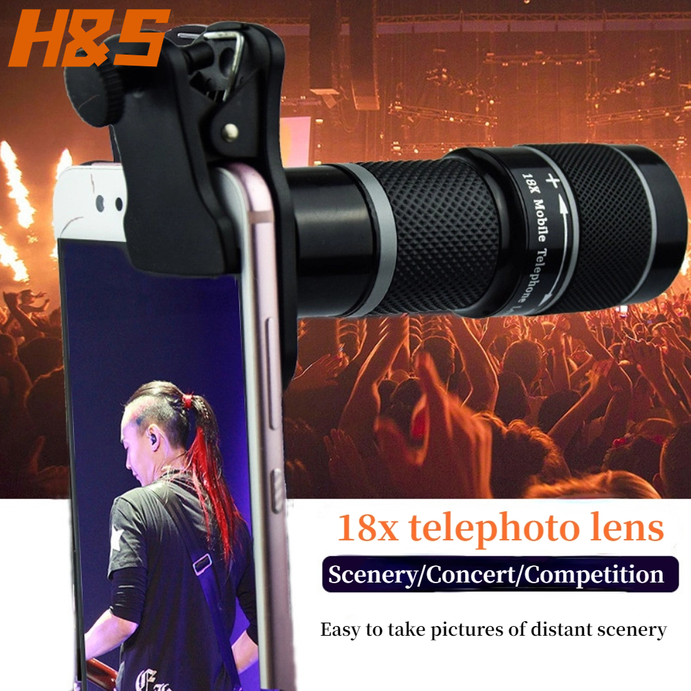 Universal HD mobile phone lens monocular telescope 18X zoom external ...