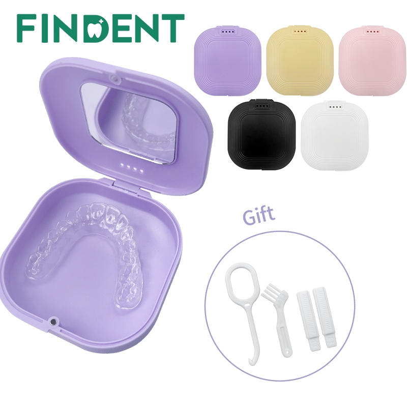 1Pcs Dental Retainer Braces Storage Box With Mirror Vent Holes Teeth ...