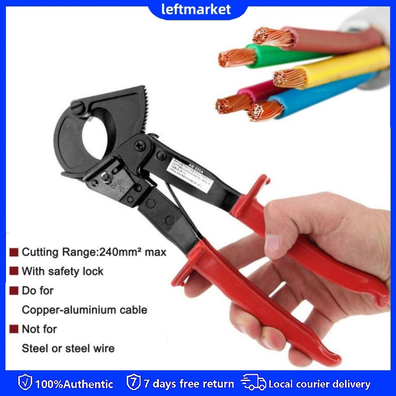 Heavy Duty Ratcheting Cable Cutter - Cuts Up To 240mm² Copper & Aluminum Wires