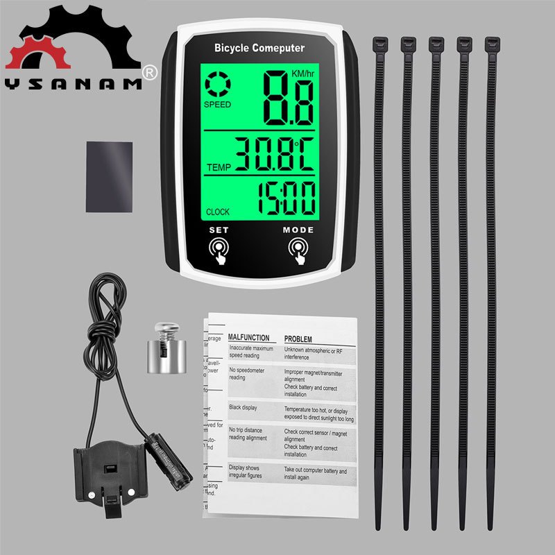 Bicycle speedometer, touch screen wireless waterproof speedometer