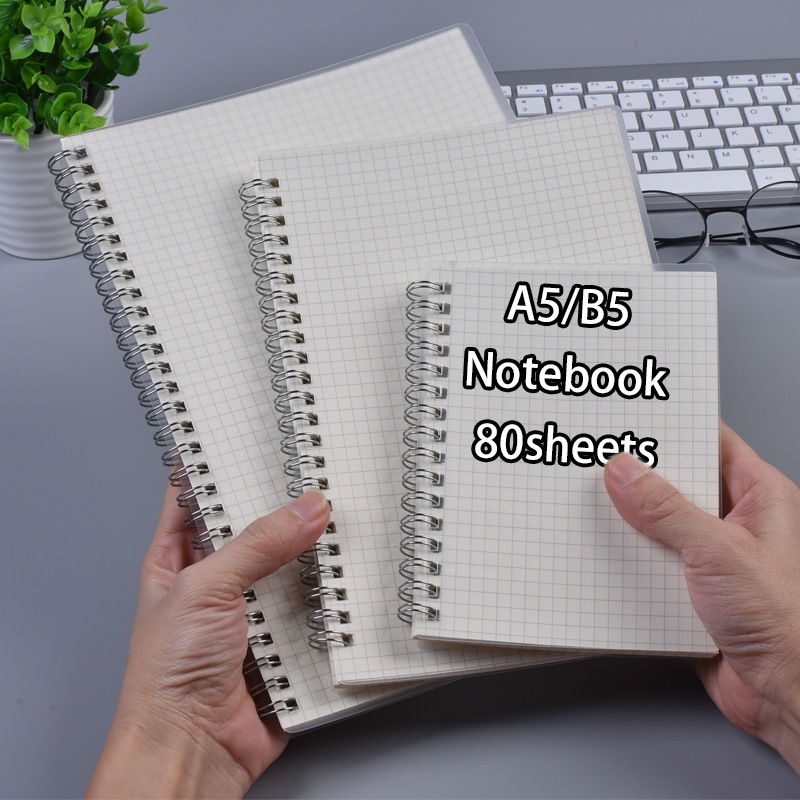 A5/B5 Office Notebook Student Supplies Sideways Coil Notebook 80 Pages ...