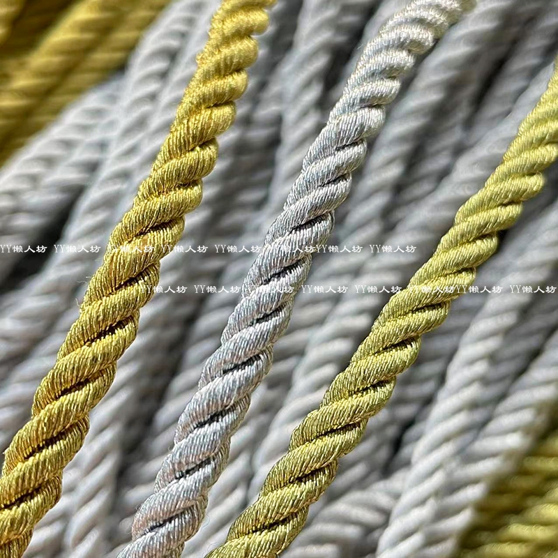 5mm/3mm/2mm Round Rope Gold Silver Twist Rope Gold Wire Three-Strand ...