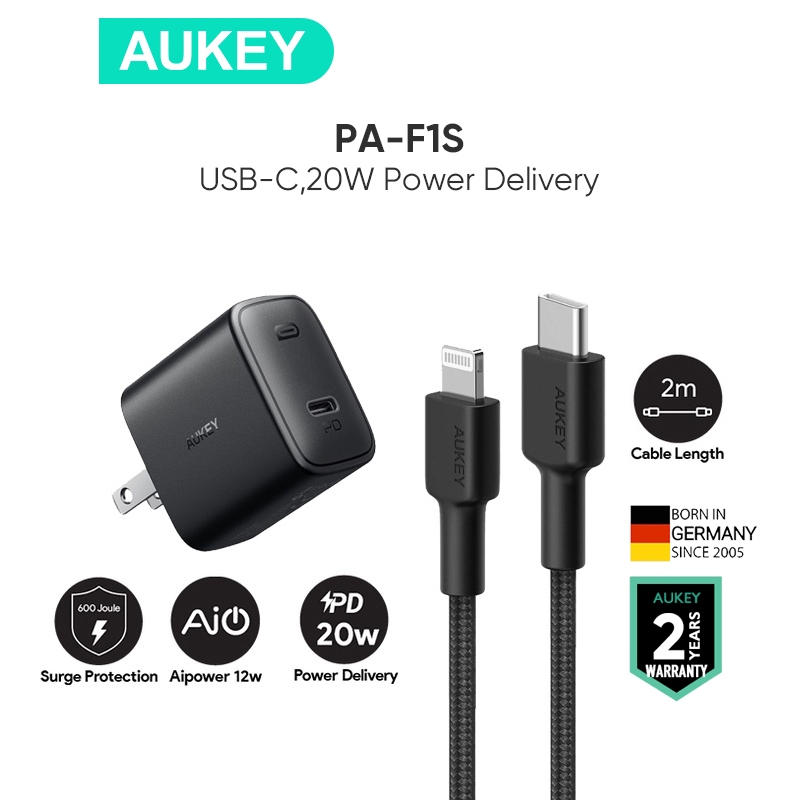 AUKEY PAF1S Type C Chargers PD 20W USB C Fast Charging Original MFI