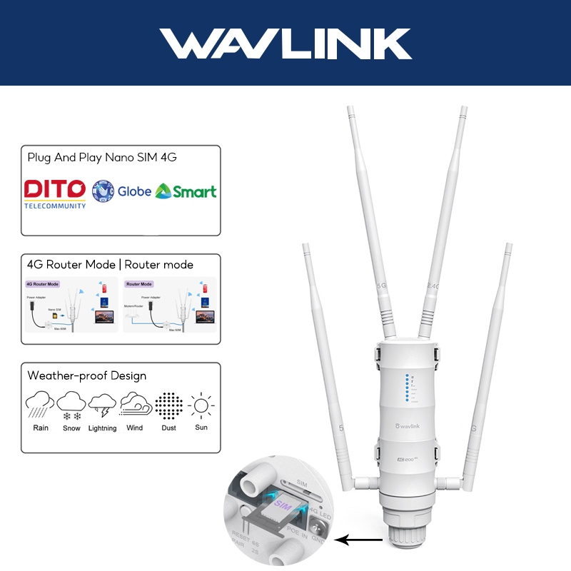 Wavlink Ac G Lte Cpe Outdoor Router Wifi Dual Band G G Outdoor