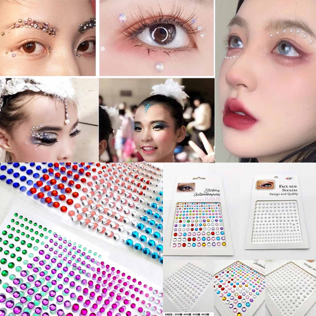 3D Gem Stickers Glitter Sparkle Crystal Sticker Stick on Earrings Face for Girls  Kids Children Nail