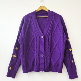 Buy Star Cardigan Sweater Folklore Handmade Knit Jacket Woman