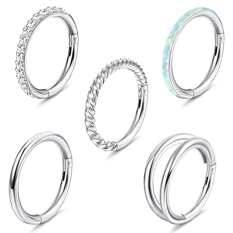 Neutral Titanium Steel Nose Ring Eyebrow Ring Lip Ring 1.2*8mm Ring