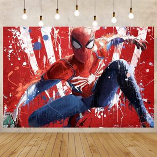 Spiderman Birthday Party Decorations 5 x 3 Ft Backdrop Banner Photography  Background and 80 Pcs Latex Balloons Kit Superhero Theme Party Supplies for