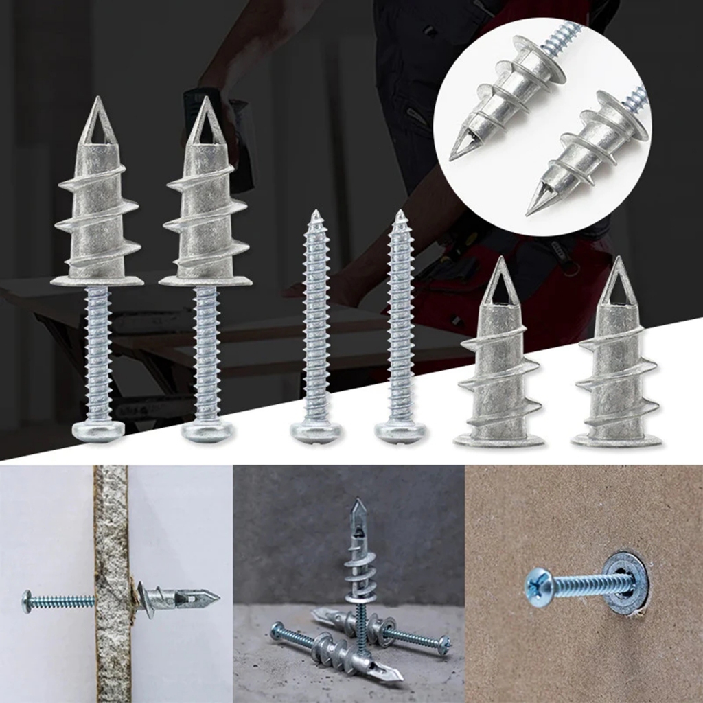 SelfDrilling Drywall Anchors with Screws Zinc Alloy Wall Anchors Kit
