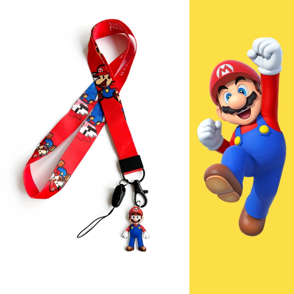 Y&P| Super Mario Bros. Lanyard Cartoon Anime Hanging Rope ID Card Strap ...