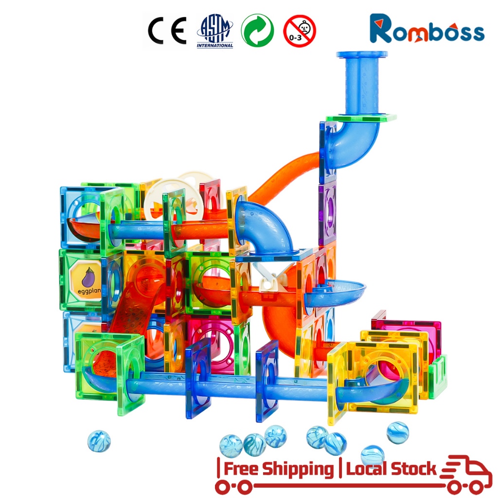 Romboss 171pcs Marble Run Race Track Magnetic Toys Big Size Magnet ...