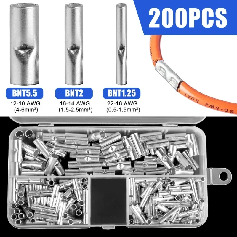 130Pcs Battery Ring Terminals Crimp Connector AWG8 4 6 2 1/0 Gauge Tinned Non Insulated Copper Lugs Cable Wire Ends Assortment, 130pcs 3:1 Heat Shrink Tube Kit In Two-Side Box - View #5