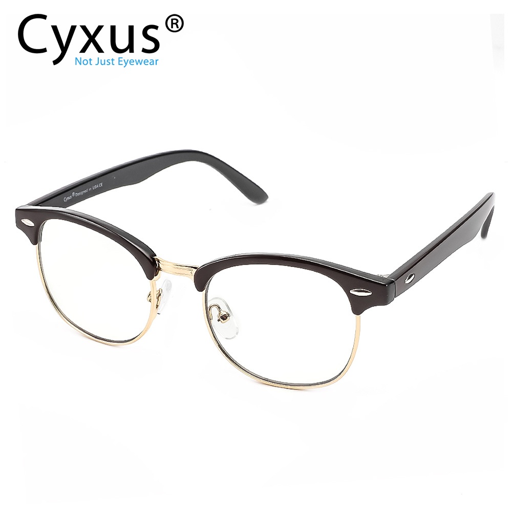 Hipster Round Horn Rim Blue Light Glasses - Clear Lens, UV Protection, 148mm Width - View #6