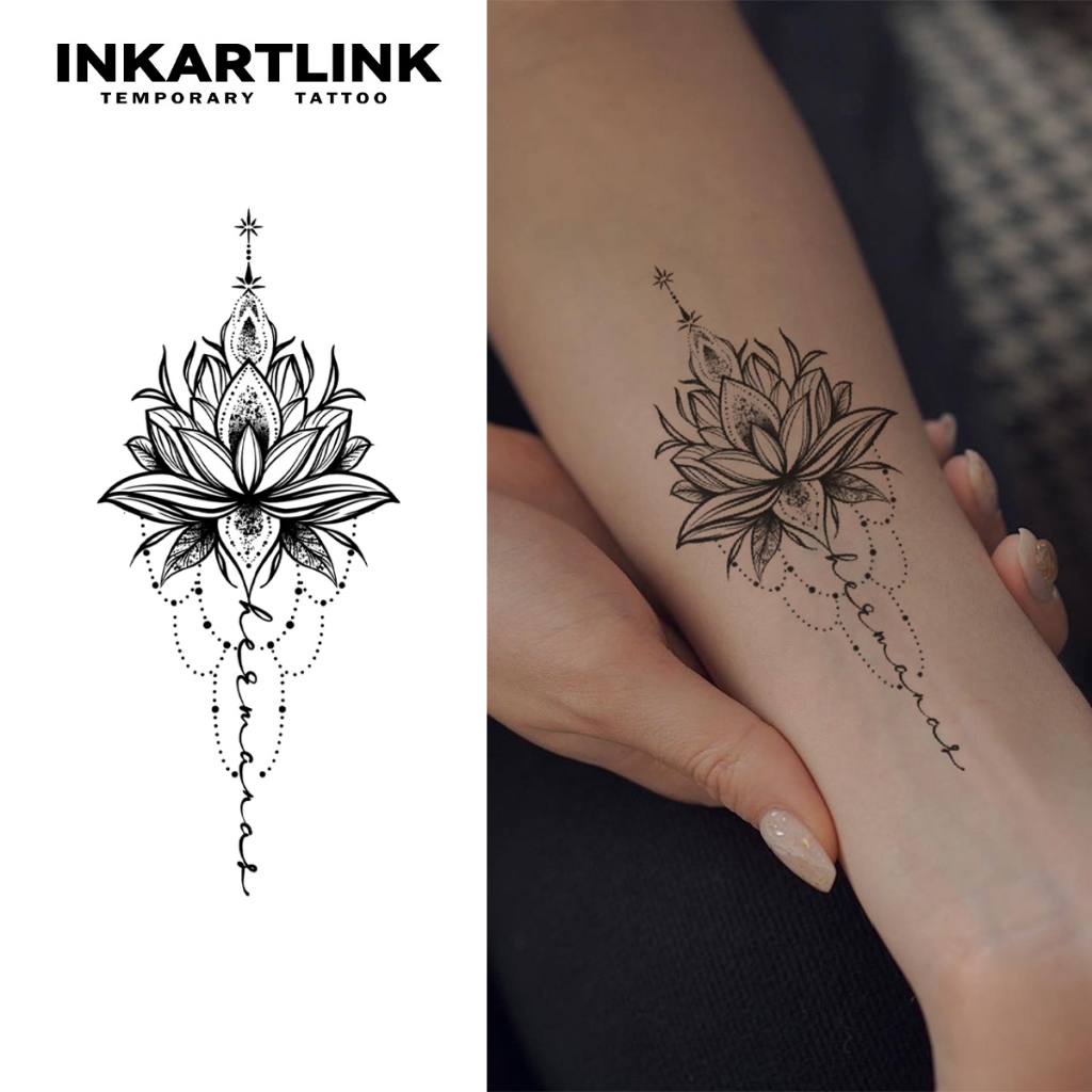 Lotus Temporary Tattoo Stickers Waterproof Long Lasting Magic Tattoo Lasts To 15 Days Fake