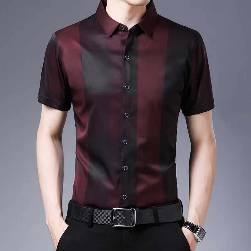 Printed Men's Half Sleeve Shirt Summer Belt Short Sleeve Top | Shopee ...