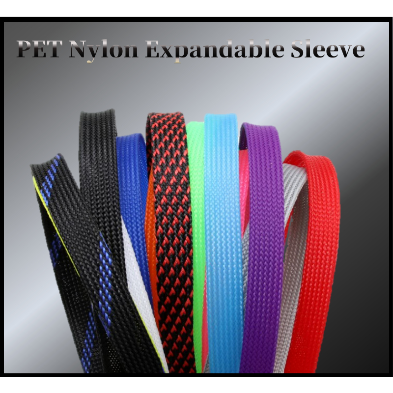 5M 6mm PET Expandable Cable Sleeves Insulation Braided Sleeving Cable ...