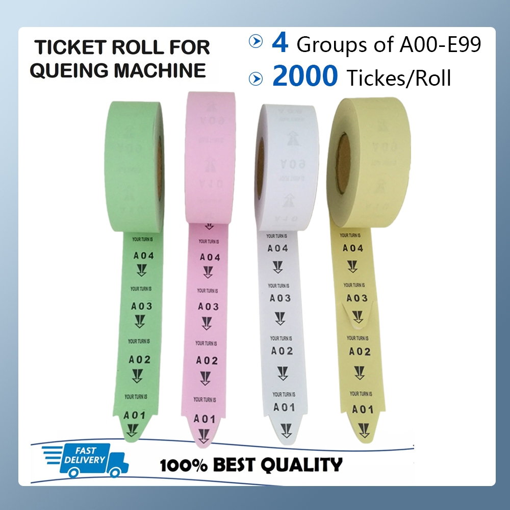 Alphanumeric Ticket Roll for Queueing System, Ticket roll for ticket ...
