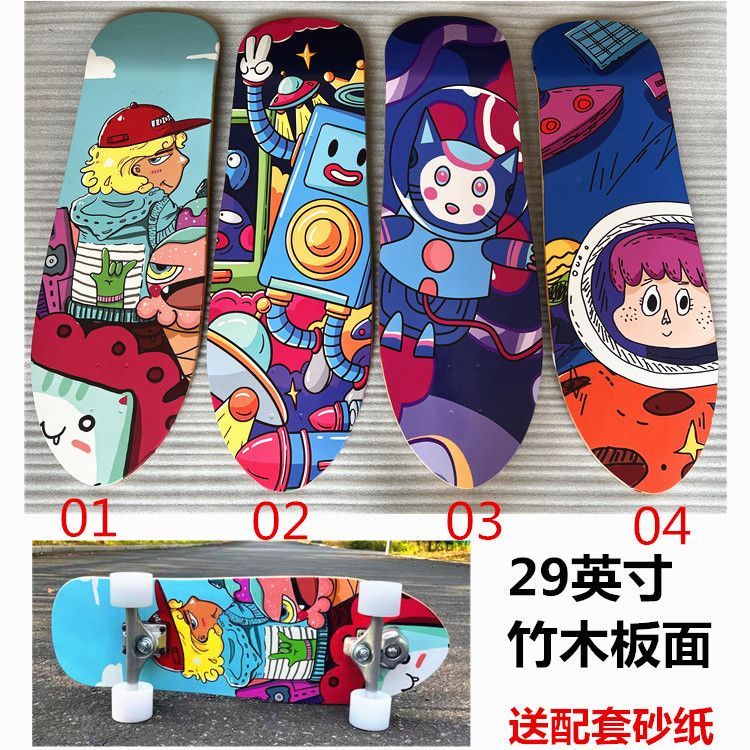 28inch 29inch bamboo skateboard deck kids surf skateboard deck surf skate  deck kitty girl gift cute child pro quality skateboard
