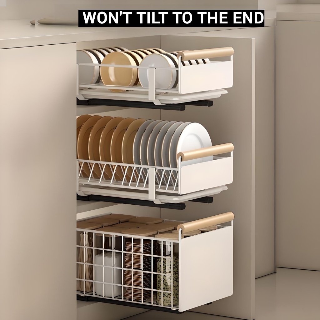 Kitchen Storage Dish Rack For Kitchen Cabinet Pull-out Basket Dish ...