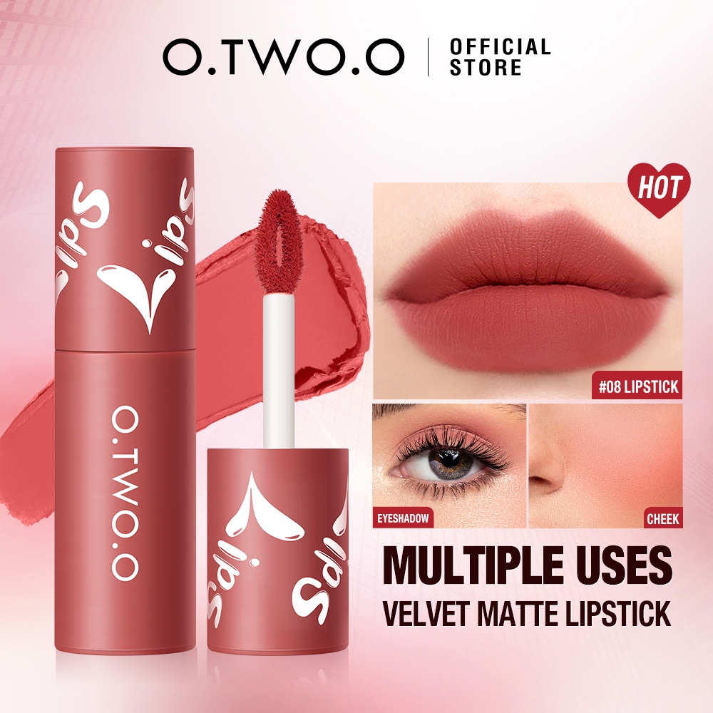 O.TWO.O Lip Tint Matte Velvet Lip Clay Soft 12 Shades Lip Mud Cream ...