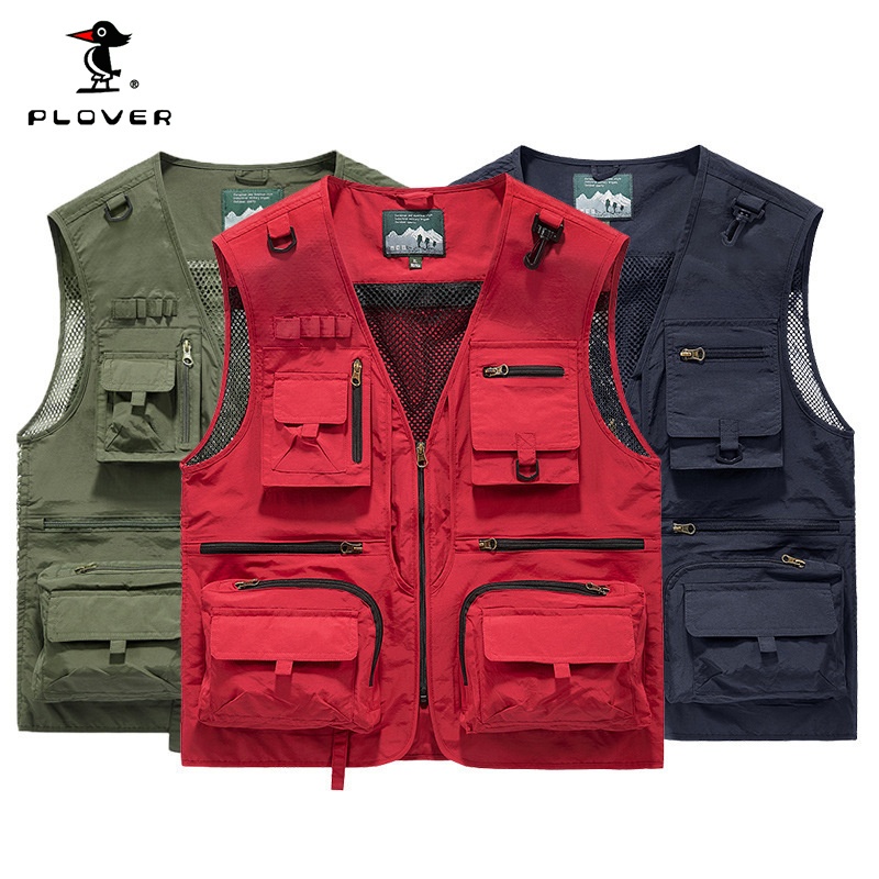 Plover Plus Size S-5XL Men's Vest Multifunctional Multi-Pocket
