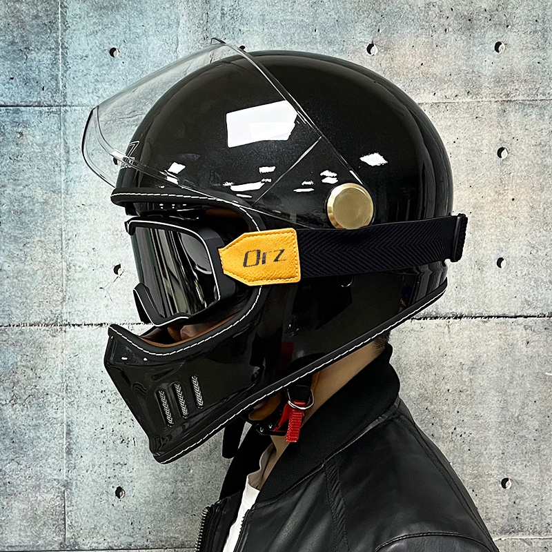 ORZ Motorcycle Helmet Retro Cruise Harley Latte Free Climbing Double