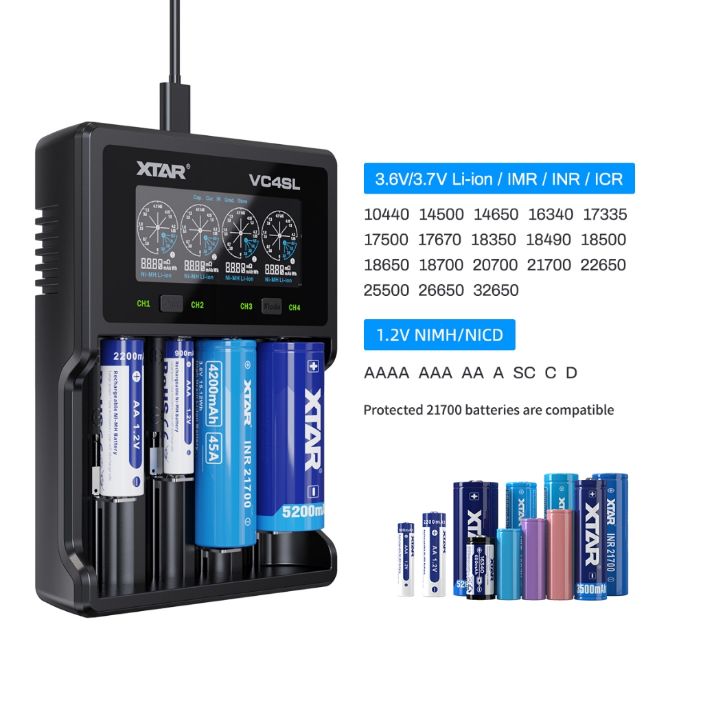 Legit XTAR VC4SL Charger QC3.0 Fast Charging Micro USB Charger for 3.7V ...