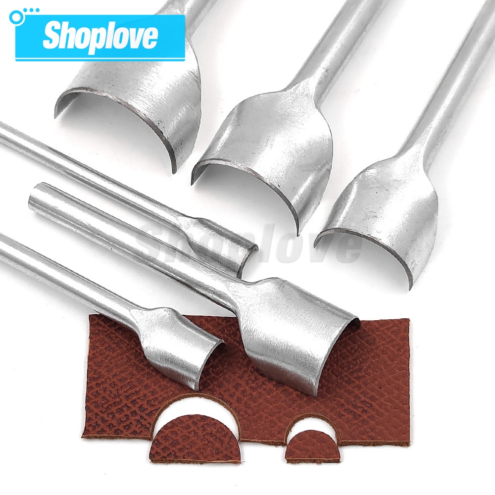 Baitaihem 10-Piece Leather Half-Round Cutter Punch Set - 5mm To 50mm - Perfect For Belts, Wallets & DIY Leather Crafting