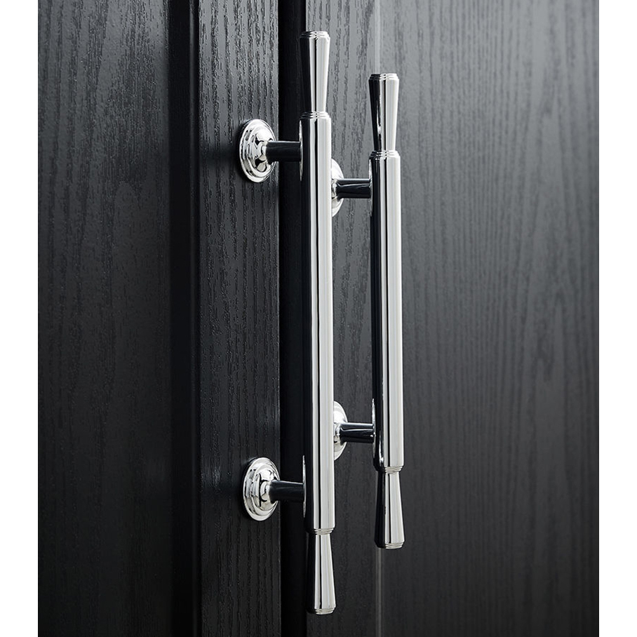 Solid Brass Bright Chrome Kitchen Handles for Cabinets Silver Furniture ...