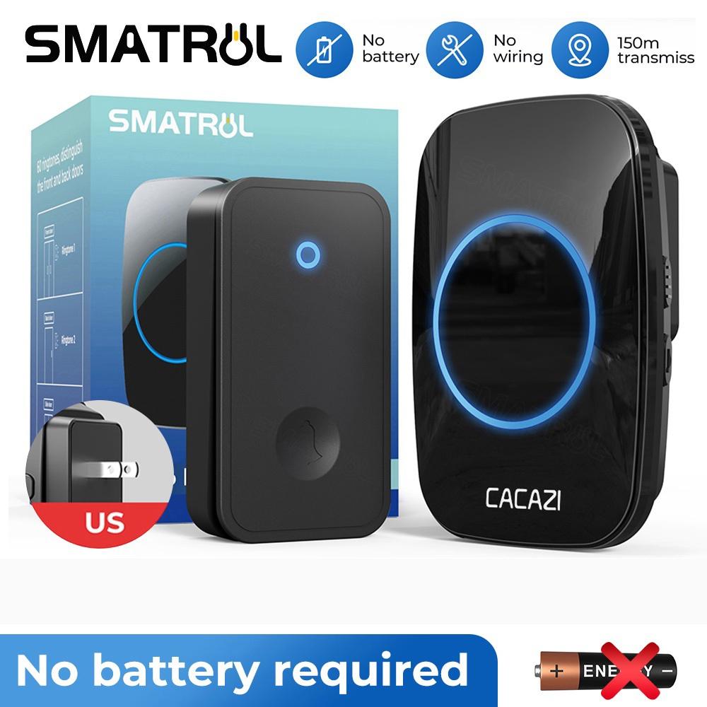 SMATRUL CACAZI 60 ringtones Self Powered Waterproof Wireless DoorBell