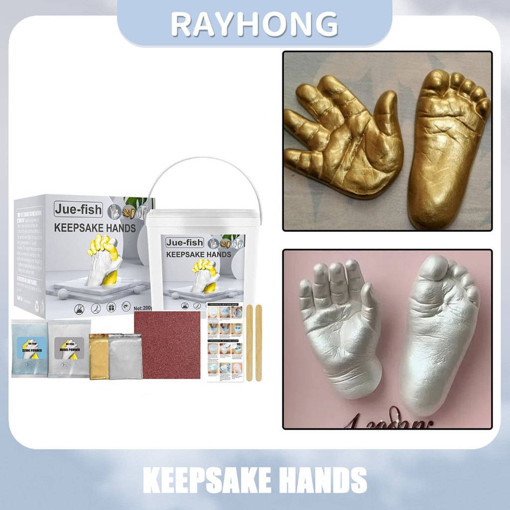 Juefish 3D Craft Keepsake Hands Casting Hand Molding Kit Plaster