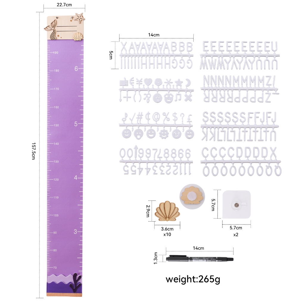 Cartoon Children's Measuring Ruler Dinosaur Mermaid Height Hanging ...