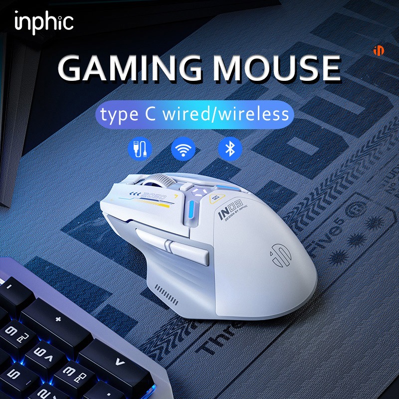 INPHIC IN9 Wired & Wireless Mouse Rechargeable RGB Lighting Gaming Mice