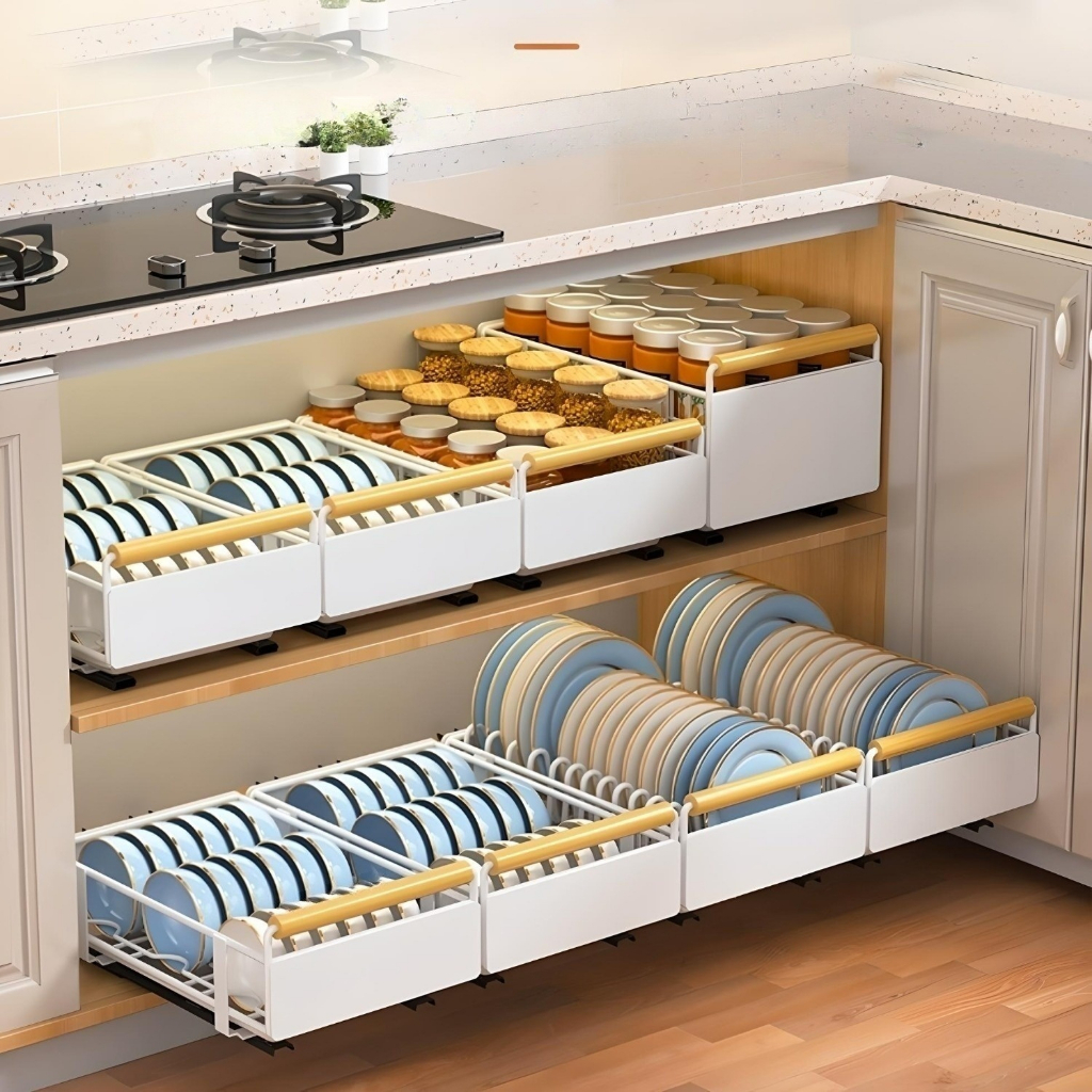 Kitchen Storage Organzier For Kitchen Cabinet Pull-out Dish Rack ...