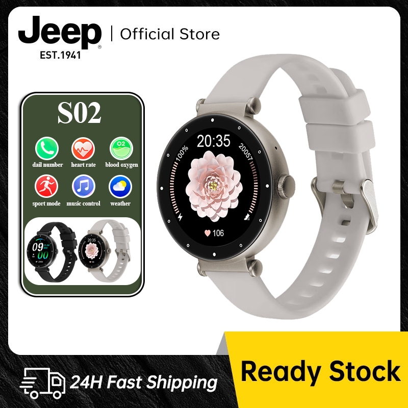Jeep S02 Smart Watch Calculator Bluetooth Calling Waterproof Heart Rate  SpO2 Blood Oxygen Health Monitoring Women Smartwatch