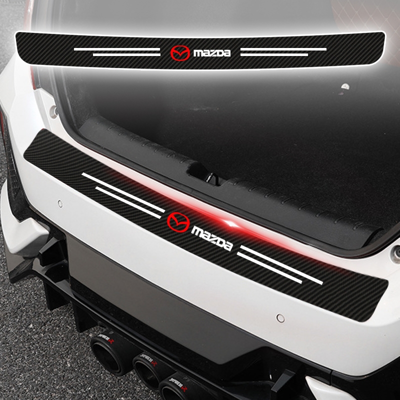 1pcs 3D Car Logo Car Trunk Stickers Carbon Fiber Rear Bumper Protect ...
