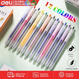 Deli 12 Color Ballpen Press Gel Pen 0.5mm