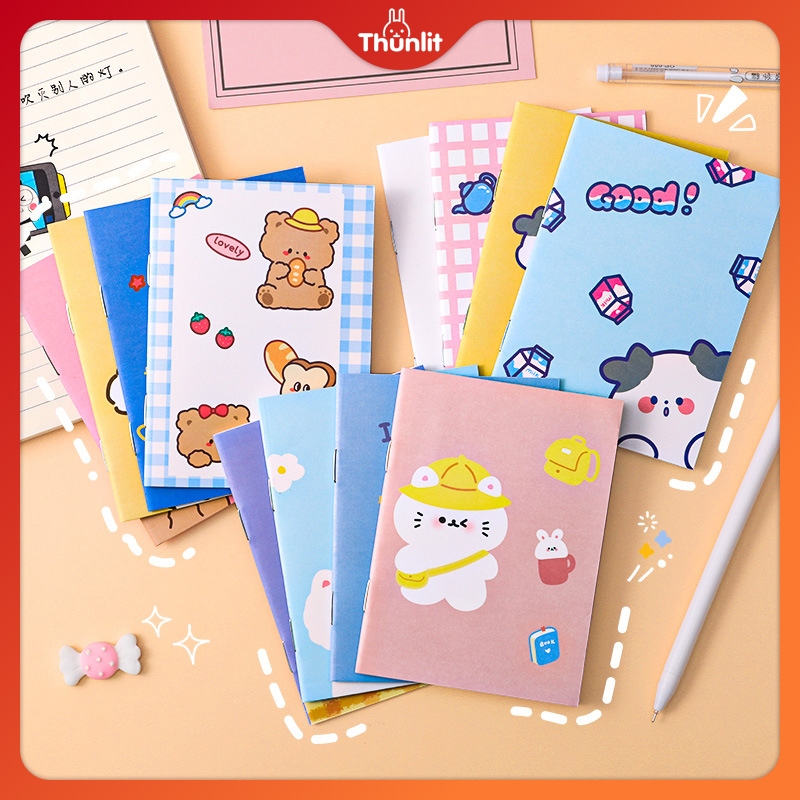 Thunlit Cartoon Mini Notebook Cute Little Student Book Diary Notepad ...