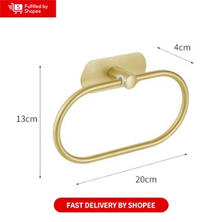 Gold Towel Hook Songtec Gold Towel Bar 12-Inch, Adhesive Stick On