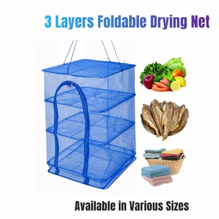 70*50cm Foldable Drying Fishing Vegetable Fish Net Hanging Drying Rack Net  1-3 Layer Clothing Drying Storage Rack Drying Net - AliExpress