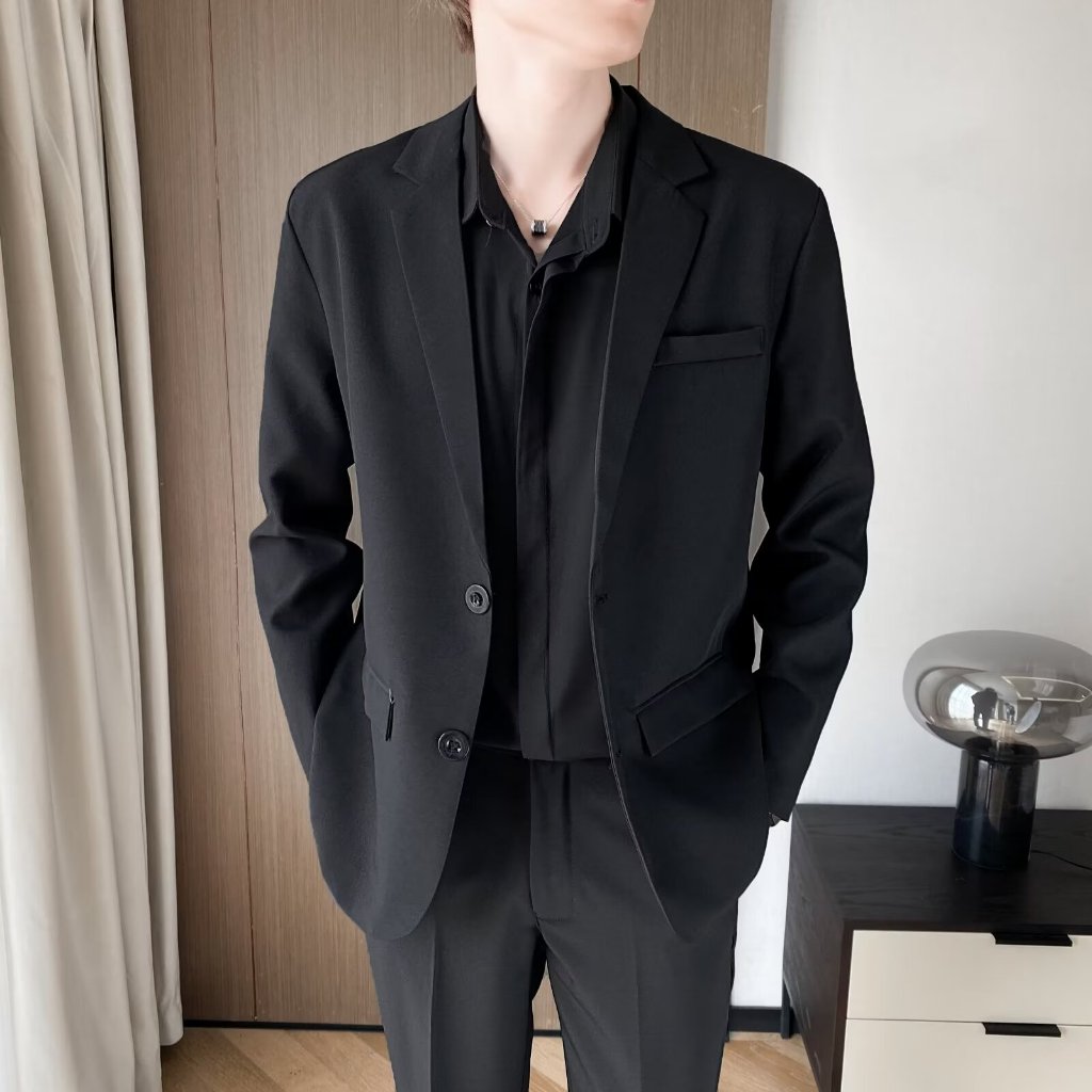 Business Formal Wear Plus Size Swallowtail Three-piece Solid Color Korean Men's Suit main image 0