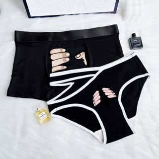 New Style Couple Matching Underwear Set Ice Silk Mens Boxers and