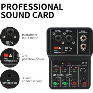 BOMGE USB Audio Interface(24 bit/192 kHz) with XLR,phantom power,Direct  Monitoring,Loopback for PC Recording,Streaming,Guitarist,Vocalist and  Podcasti