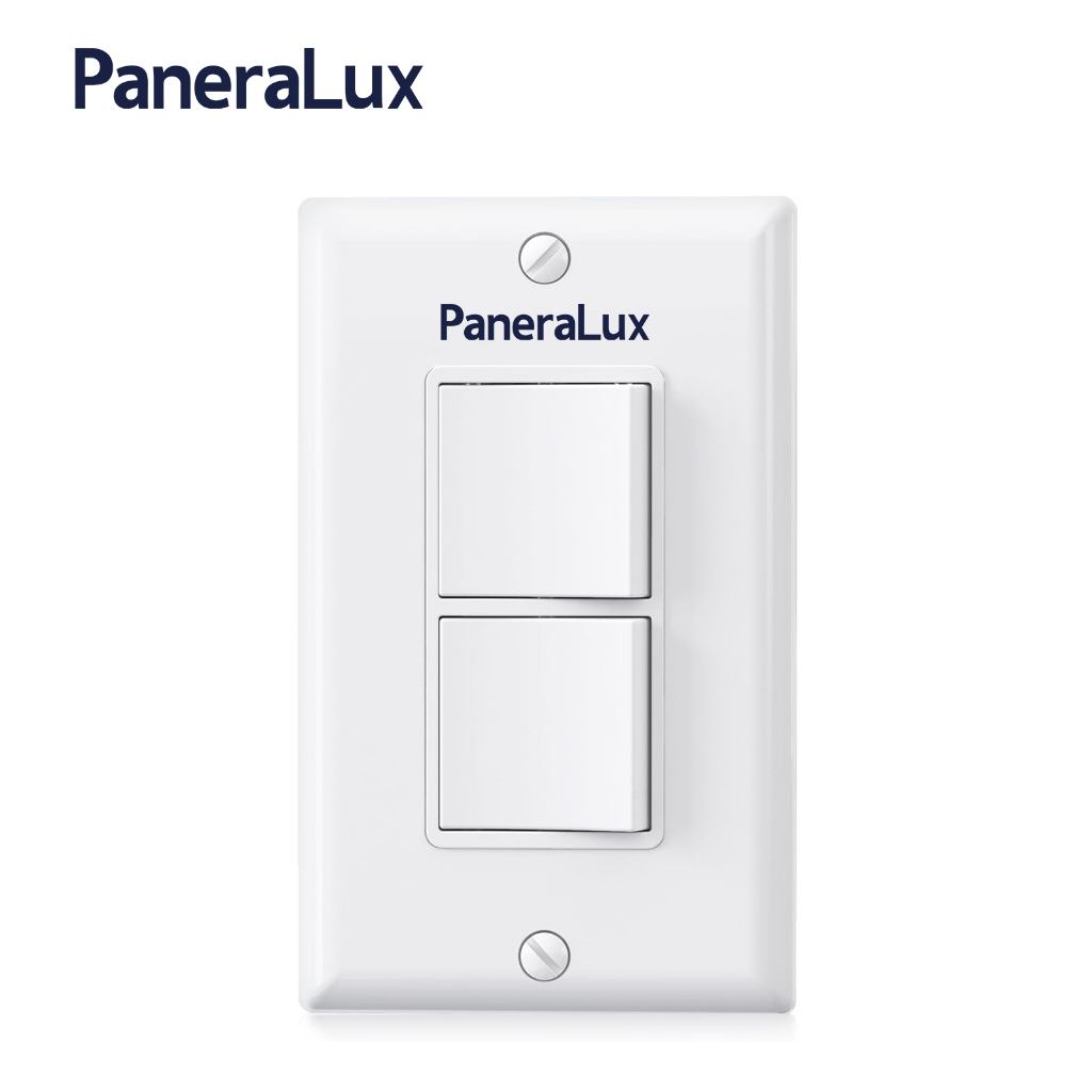 AIDA Single Pole Rocker Light Switch - 15 Amp, Self-Grounding, Includes Wall Plate, UL Listed, 20-Pack White
