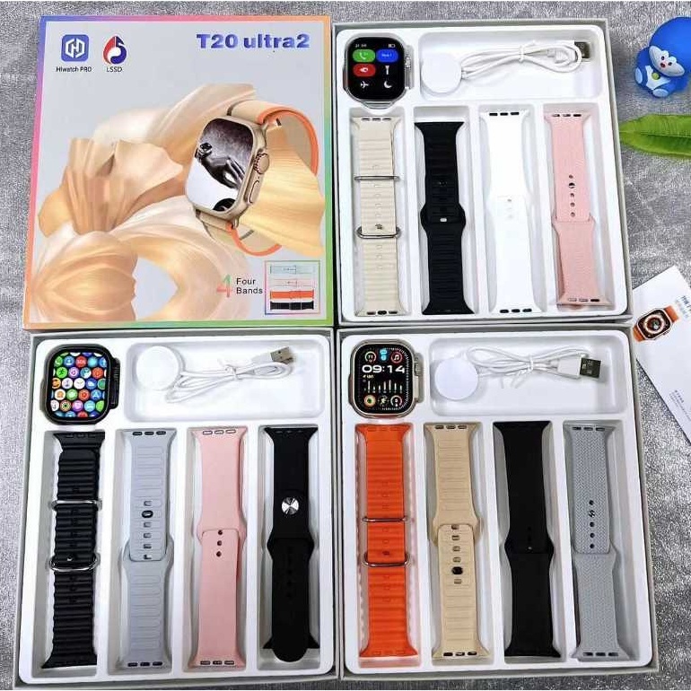 Smartwatch T20 Ultra Full Screen 49mm 4-in-1 Wireless Call ip67  Waterproof Smartwatch with Bands
