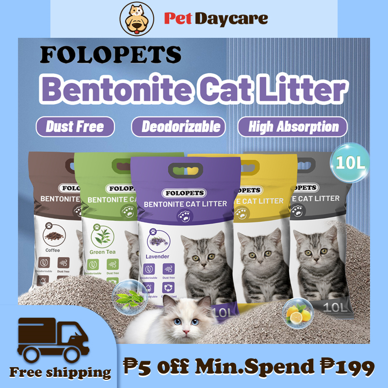 FOLOPETS 2.8L/5L/6L/10L Bentonite TOFU Cat Litter Food Grade Odour