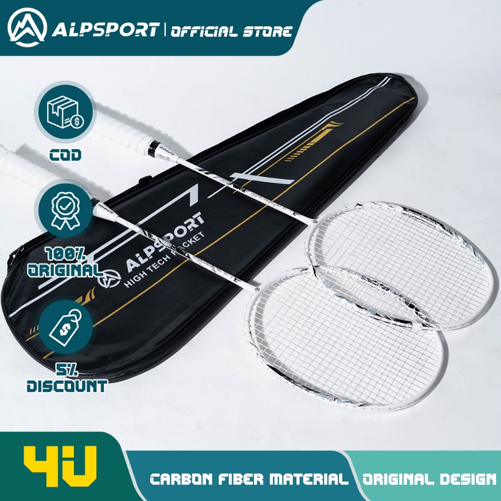 ALPSPORT New SS 4U 100% Full Carbon Fiber Pro Racket Badminton Original ...