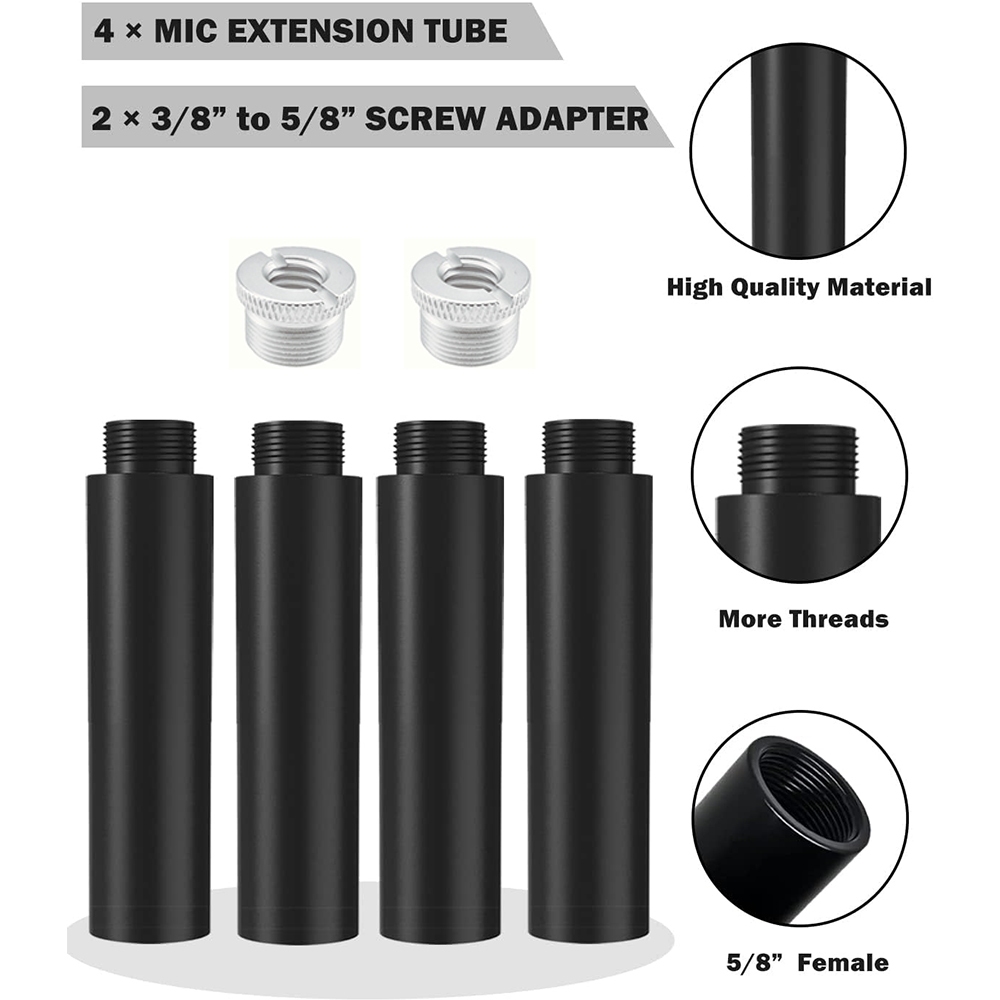 Mic Stand Extension Tube, Microphone Extension Pipe Microphone Stand