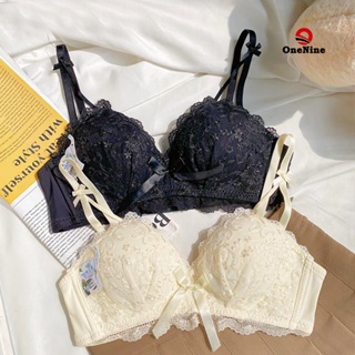 Lightweight Breathable Bra Women Bra Lace Flower Embroidery Wide Shoulder  Strap Elastic Hollow Out Padde ireless Soft Breathable Push Up Solid Color  V Neck Women Underwear No Steel Ring Bra